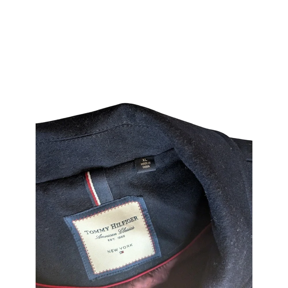 Tommy Hilfiger Wool Blend Pea Coat Jacket‎ Classic Black XL